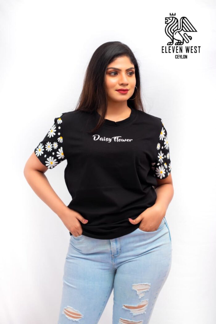 Daisy Baggy Black T shirt