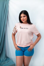 Butterfly Print Baggy Peach T shirt