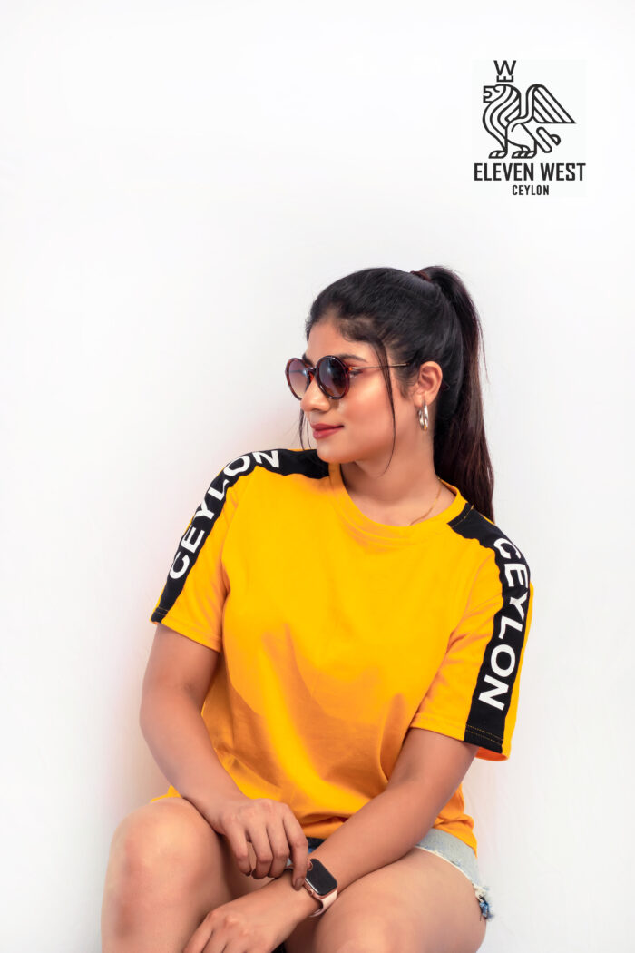 Ceylon Shoulder Print Baggy Yellow T shirt