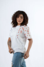 Sakura Baggy White T shirt